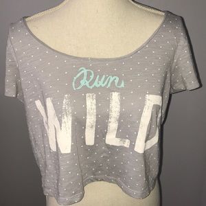 american eagle vintage grey cropped t shirt